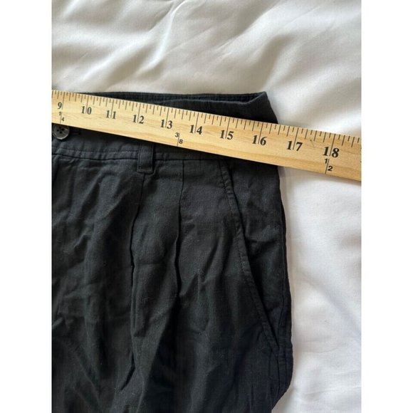 MADEWELL Wide-Leg Cargo Pants Linen-Blend Women's Size 14 Black  NN554 - Picture 7 of 13